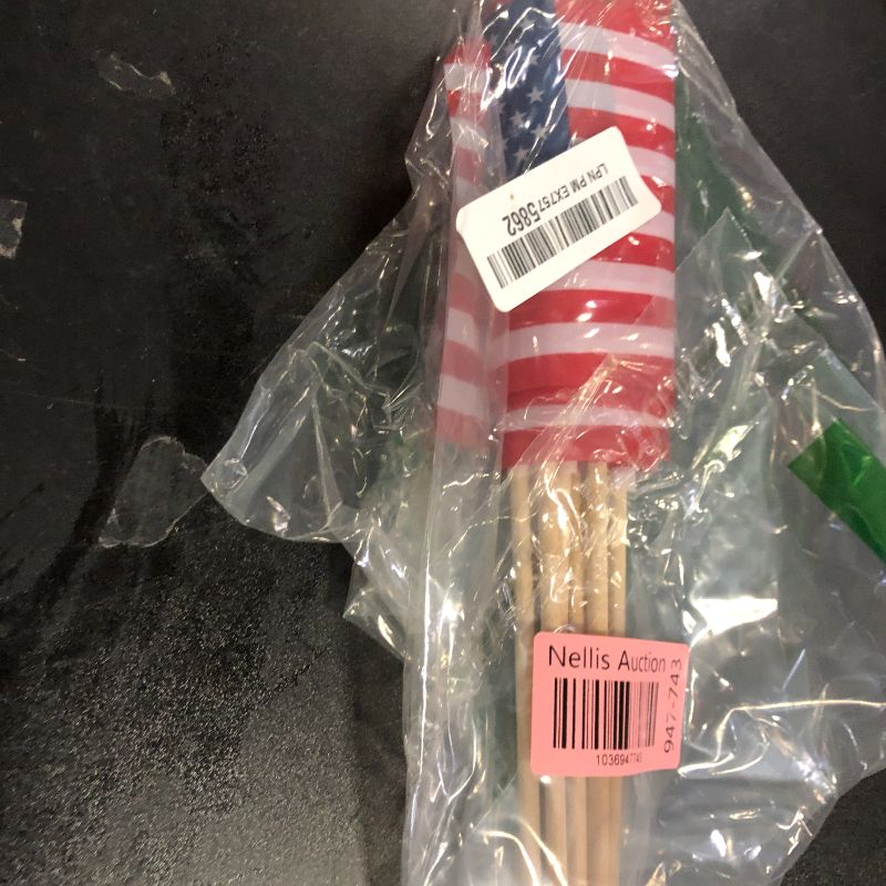 Photo 1 of 12 Pack Small American Flags on Stick Small US Flags/Mini American Flags for Outside 4x6 Inch American Hand Held Stick Flags with Kid-Safe Spear Top, Patriotic Veterans Day Decorations, 4th of July Decorations