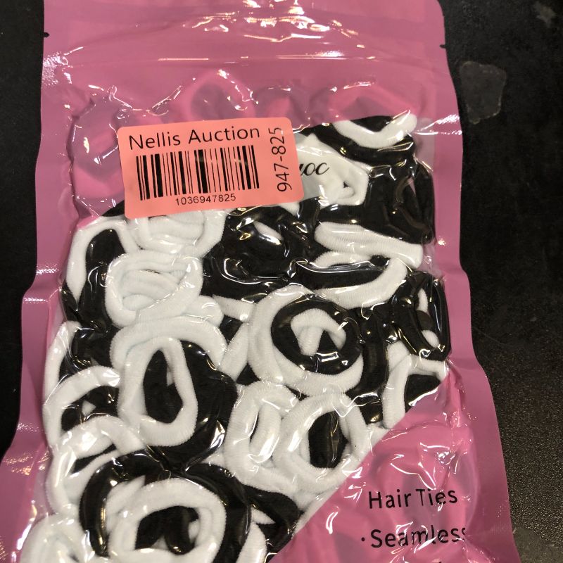 Photo 1 of Qarwayoc Small Girls Hair Ties, Baby Toddler Hair Bands, Cotton Kids Hair Ponytail Holders No Damage and Mini Baby Elastic Holders No Crease, Black and White, by NSpring