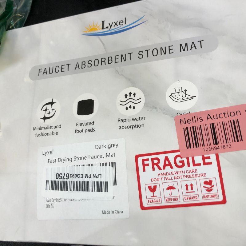 Photo 1 of Fast Drying Stone Faucet Mat for Kitchen Sink with Raised Feet, Water Absorbent Diatomite Stone Sink Tray, Faucet Sink Splash Guard, Prevents Moisture Buildup, Durable Protector for Bathroom Counter