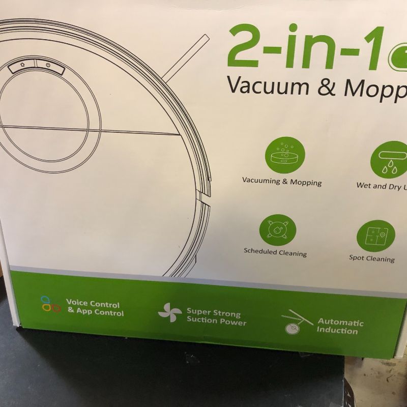 Photo 1 of Robot Vacuum and Mop Combo, Robotic Vacuum Cleaner 2 in 1 Vacuuming Mopping with Schedule, Wi-Fi/App/Remote, Max Suction 2000Pa, Self-Charging, Slim, Ideal for Hard Floor, Pet Hair, Low-Pile Carpet