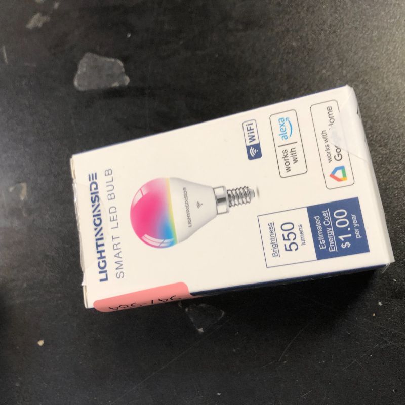 Photo 1 of Lightinginside E12 Smart Light Bulbs 50W Equiv., G16.5 RGBCW Candelabra Chandelier Ceiling Fan Smart Bulb Works with Alexa/Google Home/Smart Life, 5W 550LM, 2.4G WiFi Bluetooth Bulb, ETL Listed, 1PC