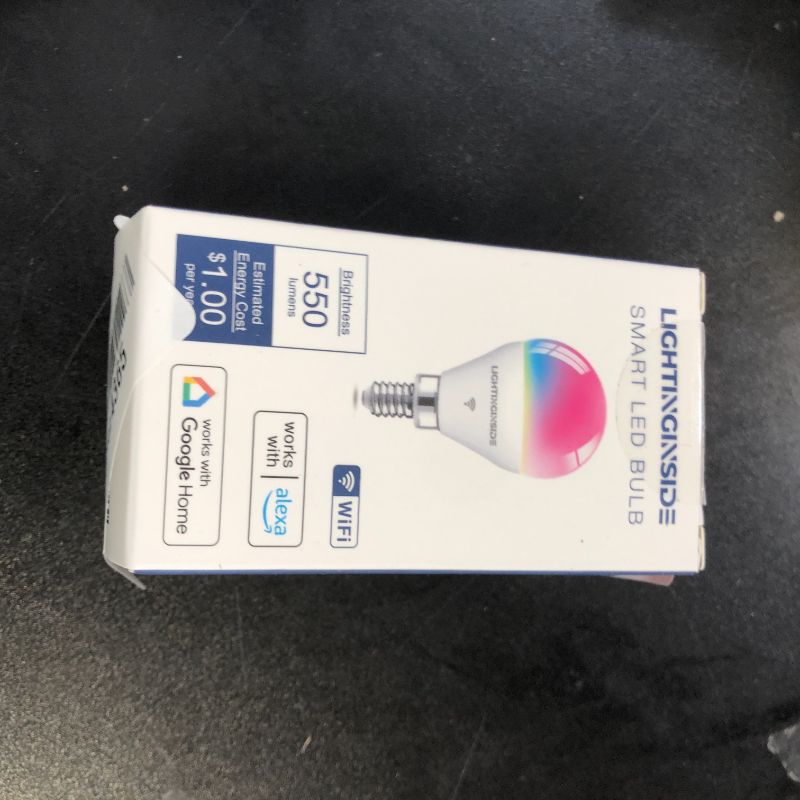 Photo 1 of Lightinginside E12 Smart Light Bulbs 50W Equiv., G16.5 RGBCW Candelabra Chandelier Ceiling Fan Smart Bulb Works with Alexa/Google Home/Smart Life, 5W 550LM, 2.4G WiFi Bluetooth Bulb, ETL Listed, 1PC