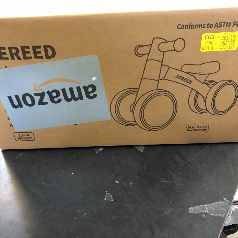 Photo 1 of SEREED Baby Balance Bike for 1 Year Old Boys Girls 12-24 Month Toddler Balance Bike, 4 Wheels Toddler First Bike, First Birthday Gifts