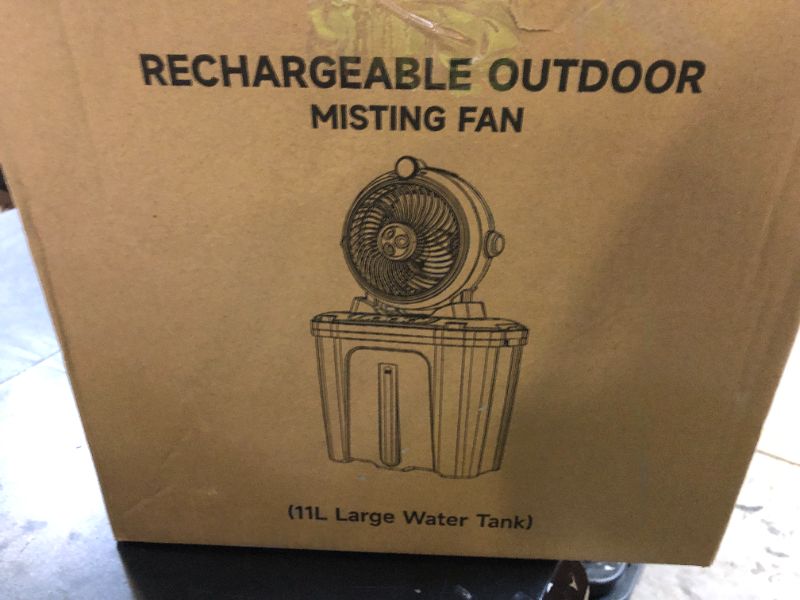 Photo 1 of Portable Misting Fan - 11L Bucket, 20000mAh Rechargeable Battery Powered Fans for Patios, Outdoor Fans With Night Light, 3 Wind Speed & 4 Spray Mister Camping Cooling Fan, Waterproof Design