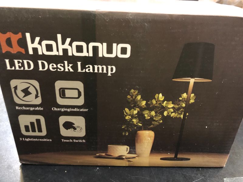Photo 1 of Kakanuo Cordless Table Lamp, 3 Color Stepless Dimming, 5000mAh Rechargeable Battery Powered, Outdoor LED Lamps, for Dining Room, Living Room, Bedroom, Bar, Cafe, Restaurant, Patio, Camping - Black