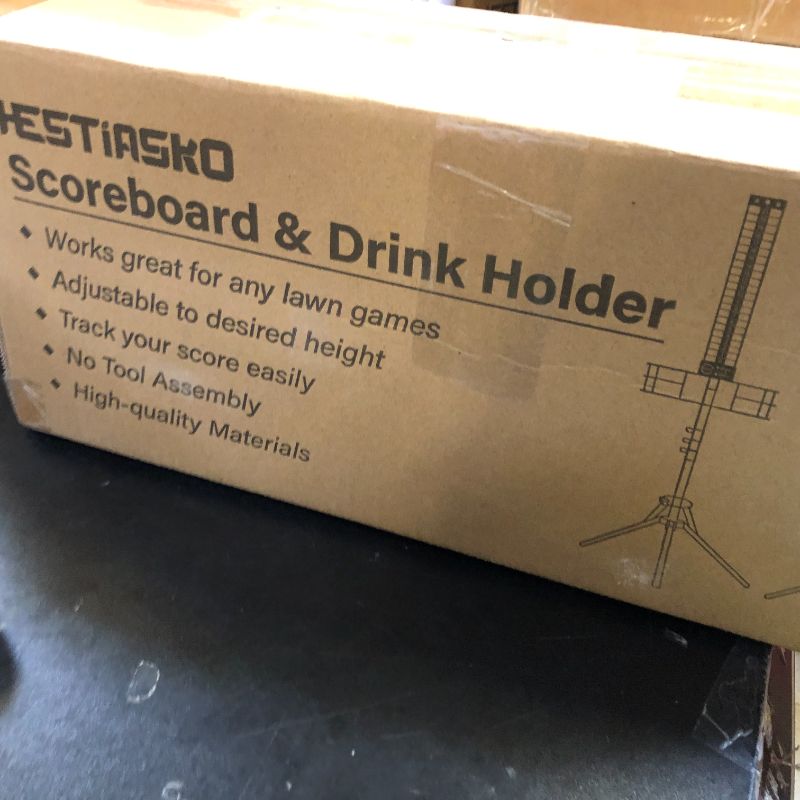 Photo 1 of Hestiasko Cornhole Scoreboard 2 Sets, Metal Magnetic Cornhole Score Keeper with Drink Holder, Easy to Assemble, Cornhole Accessories with Storage Bag, Perfect Accessory for Outdoor and Patio Games