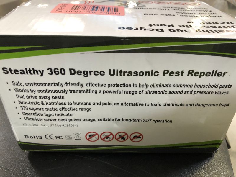 Photo 1 of 2 Pack Ultrasonic Pest Repellent Plug in, Indoor Electronic Deterrent for Mouse,Mice,Rat,Squirrel,Roach,Ant, Spider,Rodent Control for Kitchen,Garage, Attic, Home1036948344
