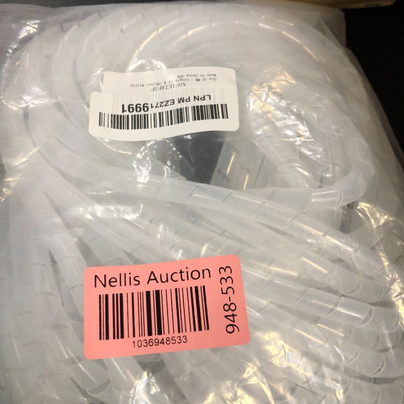 Photo 1 of 17M PE Polyethylene Spiral Wire Wrap Tube PC Manage Cable Outside Dia M8 Black (White, Dia 10MM-Length15M)
