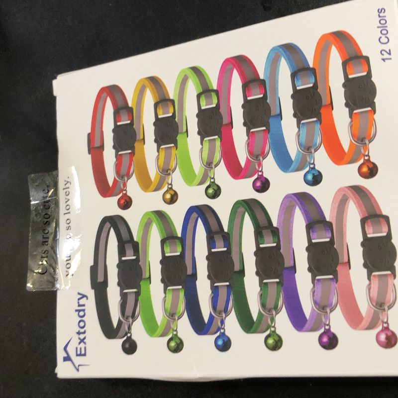 Photo 1 of 12 Pack Reflective-Breakaway Cat Collars with Bells,Safety Buckle Kitten Collar, with Name Tag, Adjustable,Ideal for Girl Cats Male Cats,Pet Supplies,Stuff,Accessories(12 Colors & 2 ID Tags)
