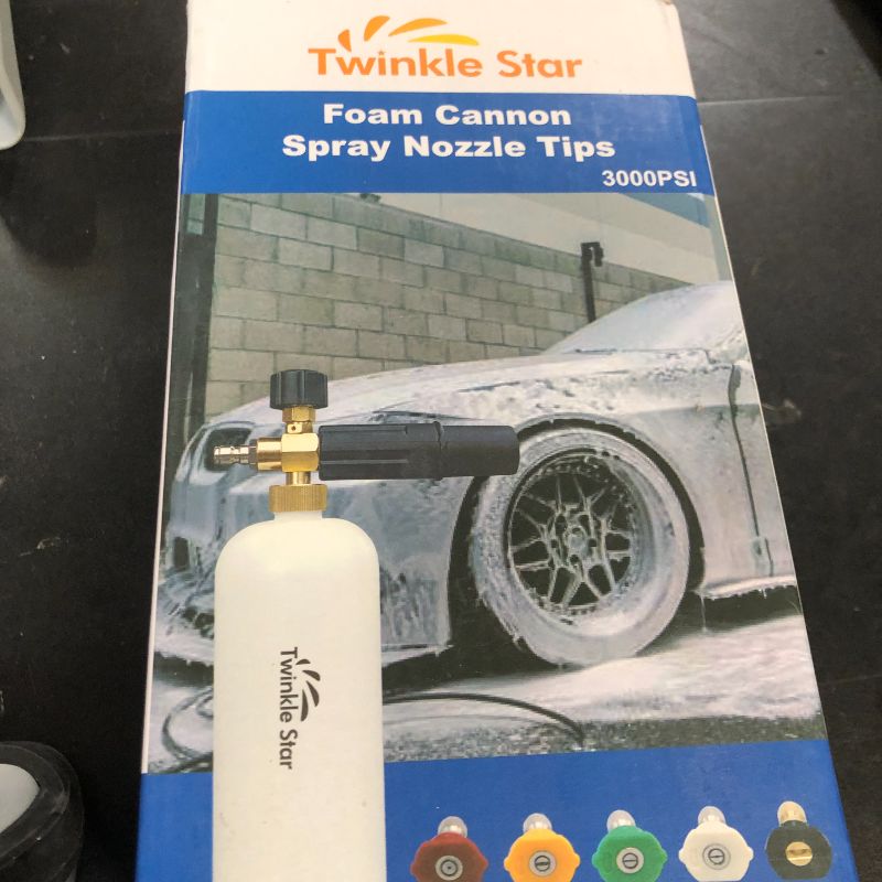 Photo 1 of Twinkle Star Foam Cannon 1 L Bottle Snow Foam Lance with 1/4" Quick Connector, 5 Nozzle Tips for Pressure Washer