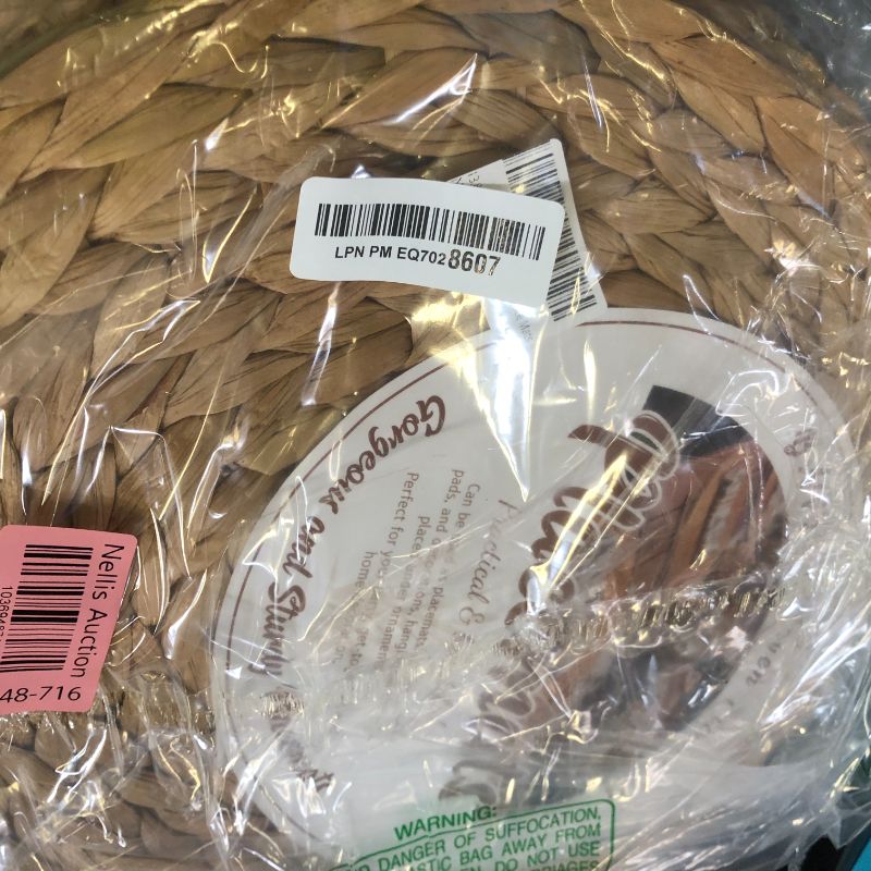 Photo 1 of 13.8 in Plate Chargers Round Woven Placemats Set of 10, Boho Farmhouse Rustic Place Mats for Dining Table Decor, Rattan Wicker Table Mats Jute Braided Chargers for Dinner Plates