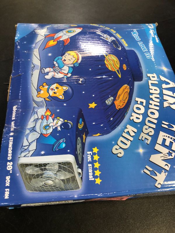 Photo 1 of Skywin Inflatable Air Tent for Kids (77” x 50”), Perfect for Social or Solo Imaginative Play, Blow Up Tent, Sets Up and Stores Away in Seconds, Toddler Playhouse (Fan NOT Included) (Space Blue)