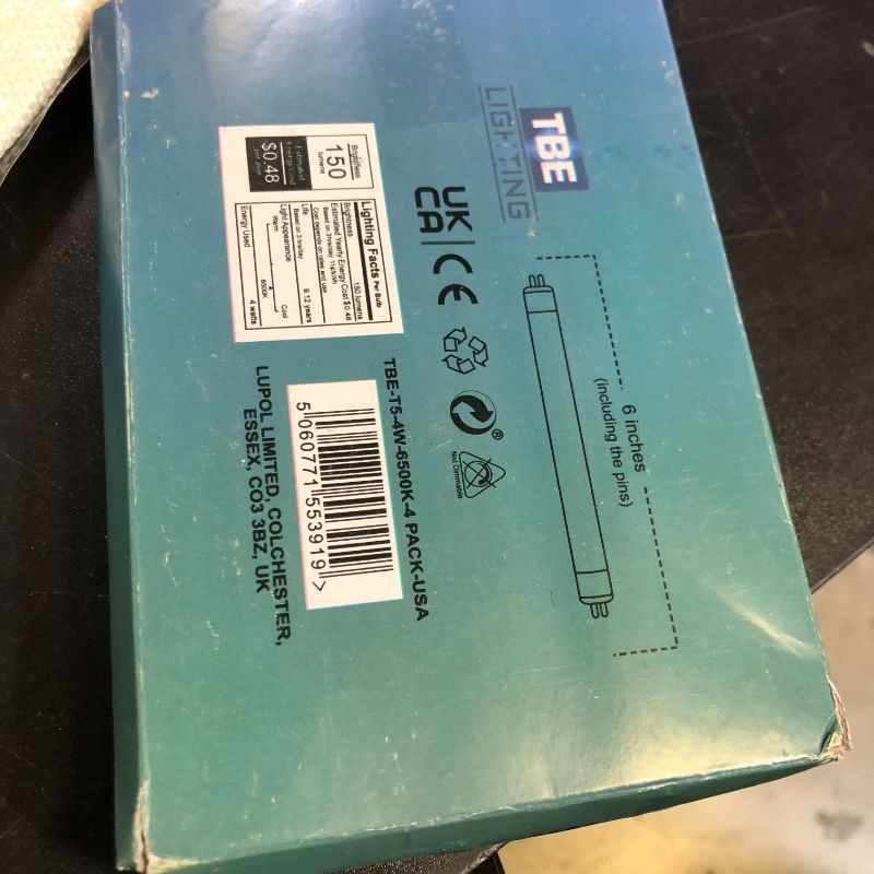 Photo 1 of TBE LIGHTING 4w / 6 inch Daylight White 6500K Tubes - F4T5/SW Fluorescent Tube Lamps 150mm / 6''- CFL Bulbs - G5 2-Pin Base Fittings - T5 High Efficiency Lamps (4-Pack)