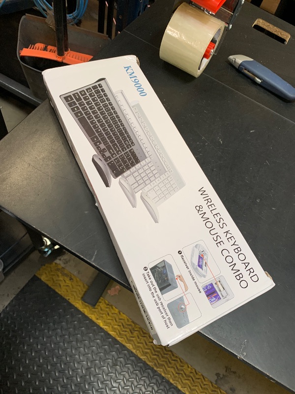 Photo 1 of Wireless Keyboard and Mouse Ultra Slim Combo, TopMate 2.4G Silent Compact USB 2400DPI Mouse and Scissor Switch Keyboard Set with Cover, 2 AA and 2 AAA Batteries, for PC/Laptop/Windows/Mac - Gold Black
