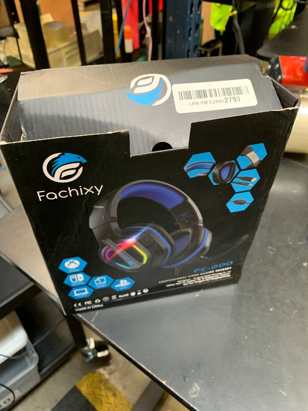 Photo 1 of Fachixy FC200 PC Gaming Headset for PS4, PS5, Switch, Xbox One, Mac, Noise Canceling Headphones with Microphone, Computer Headset with 3.5mm Jack & RGB Light