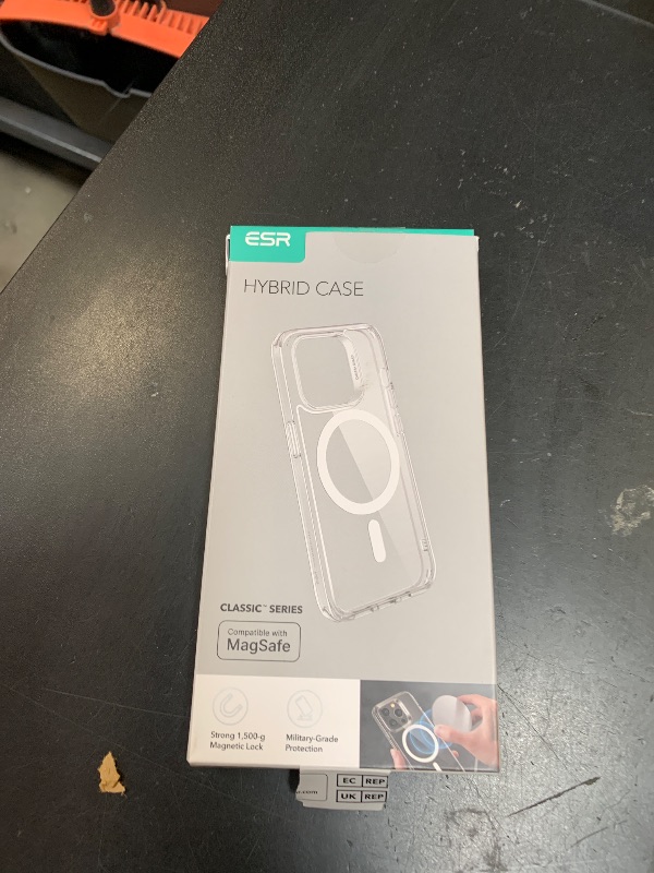 Photo 1 of ESR for iPhone 15 Pro Case, Compatible with MagSafe, Military-Grade Protection, Yellowing Resistant, Scratch-Resistant Back, Magnetic Phone Case for iPhone 15 Pro, Classic Series, Clear