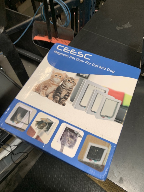 Photo 1 of CEESC Extra Large Cat Door (Outer Size 11"x9.8"), Weatherproof, White, ABS Material, 4-Way Locking Flap for Cats & Dogs up to 25.54 lbs