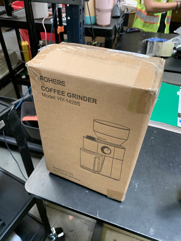 Photo 1 of Electric Burr Coffee Grinder, FOHERE Coffee Bean Grinder with 18 Precise Grind Settings, 2-14 Cup for Drip, Percolator, French Press, Espresso and Turkish Electric Coffee Makers, Black