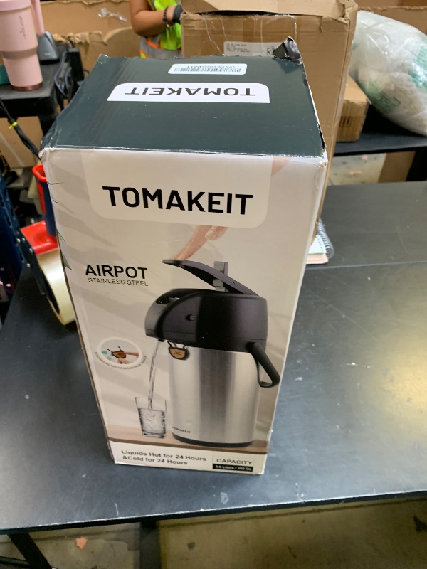 Photo 1 of Airpot Coffee Dispenser Thermal with Pump,3L/102 Oz Insulated Stainless Steel Large Airpot Coffee Carafe Lever Action for Hot/Cold Water,Thermal Carafe for Hot Cocoa for Parties