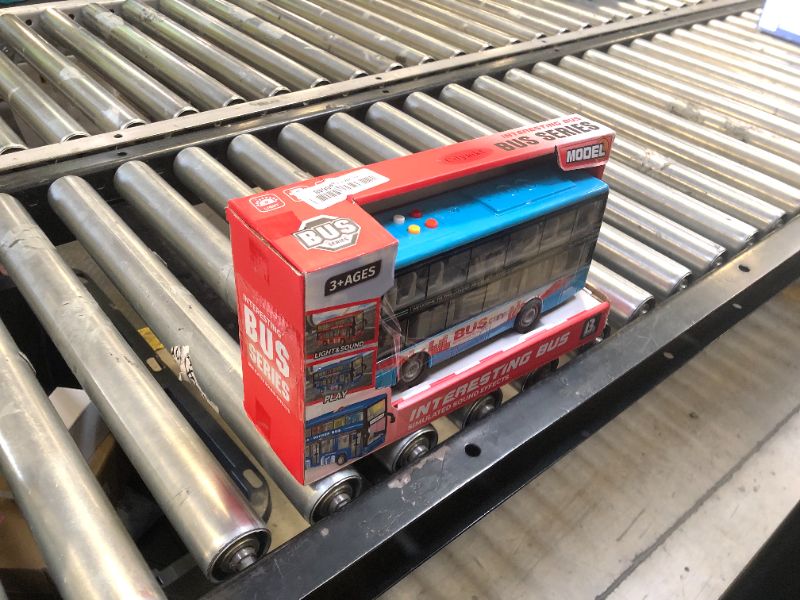 Photo 1 of Cdymkf 11"(28cm) Double Decker Bus Toy with Lights & Sounds, Scale(1:16) Friction Powered Bus Toy for Kids with Indoor Ceiling Lights and 4 Different Sounds - Gift for Kids Ages 3+ (Red)