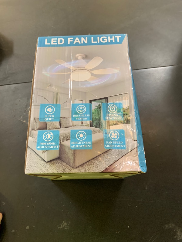 Photo 1 of Ealken Socket Fan Light Ceiling Fans with Lights and Remote, Dimmable LED 3 Colors 3000K-6500K, 1556 Lumens Light Bulb Screw in Ceiling Fan for Bedroom, Kitchen, Living Room, Closet