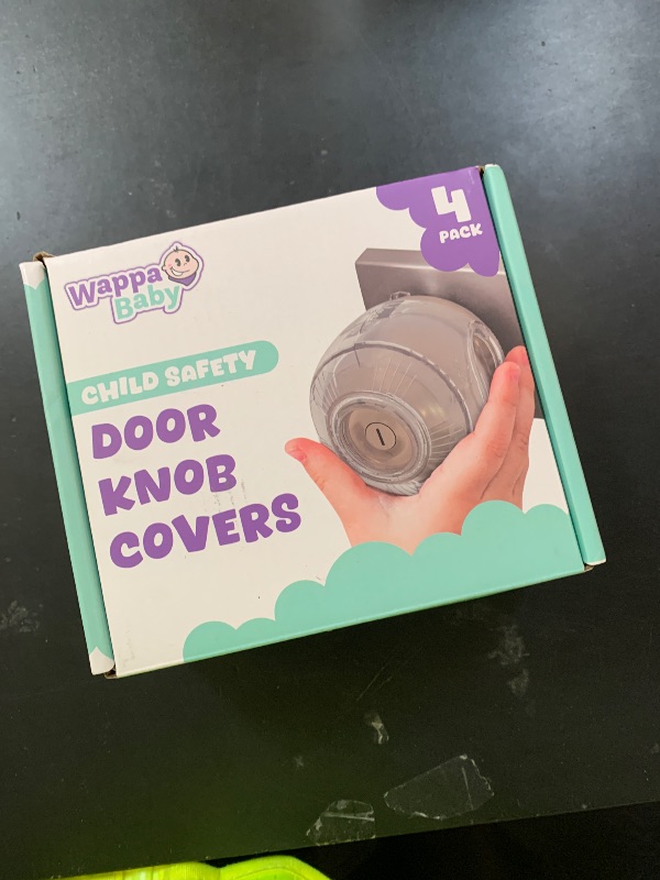 Photo 1 of Child Safety Door Knob Cover (4 Pack) Hard-to-Remove Dual-Lock Door Handle Covers for Kids - Reusable Baby Proof Door Knob Locks - Installs Easily, No Tools Needed (Clear)