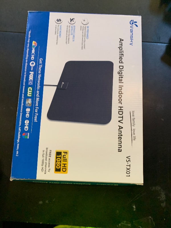 Photo 1 of TV Antenna Indoor, Digital Amplified Indoor HDTV Antenna, 1080p VHF UHF Television Local Channels Detachable Signal Amplifier and 16.5ft Long Coax Cable