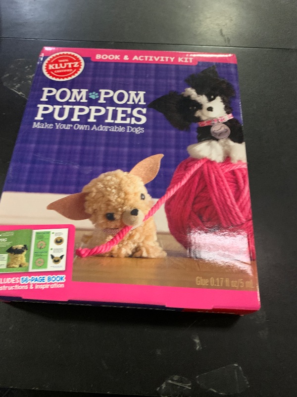 Photo 1 of Klutz Pom-Pom Puppies Craft Kit, 8" Length x 1.5" Width x 9" Height, Natural