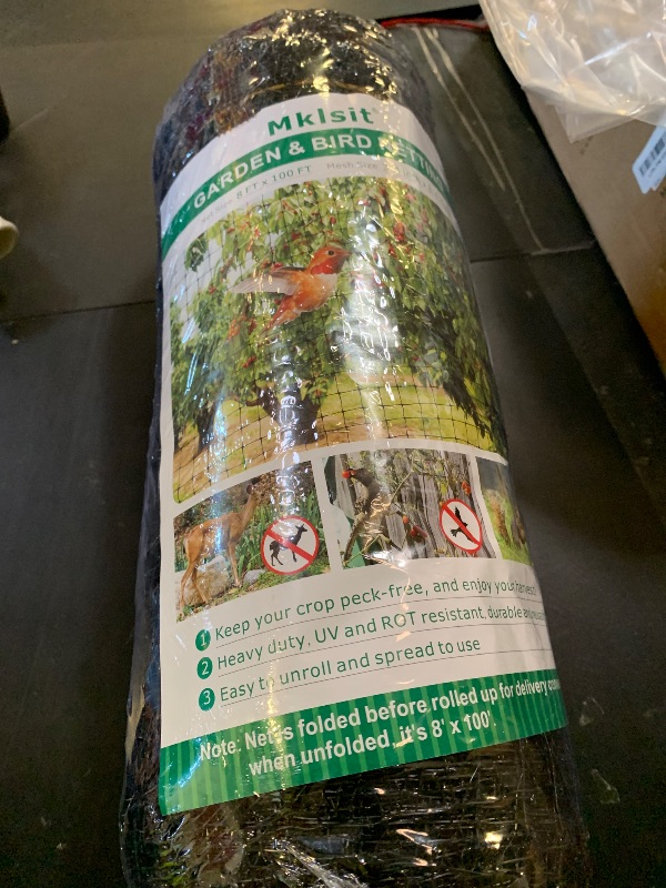Photo 1 of Mklsit Deer Netting Fence, 8ft x 100ft Bird Netting Heavy Duty Garden Netting for Garden Protection Fruit Trees Vegetable Plants Against Birds, Deer and Other Animals