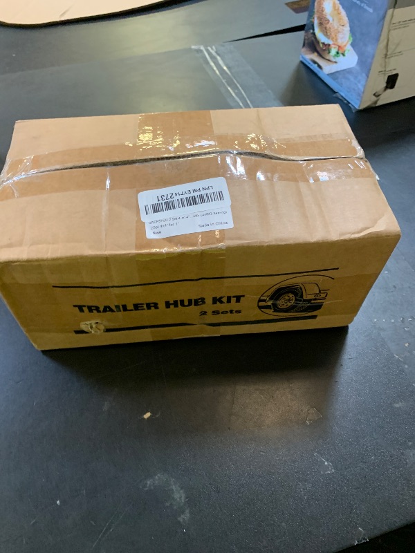 Photo 1 of GREPSPUD 2 Sets Trailer Hub Kits 4 on 4'' for 2000 lbs 1'' BT8 Straight Axle Spindle, Prelubricated L44643 Bearings 4x4'' Trailer Replacement Idler Hub 4 Lug Bolt Trailer Wheel Hub Kit