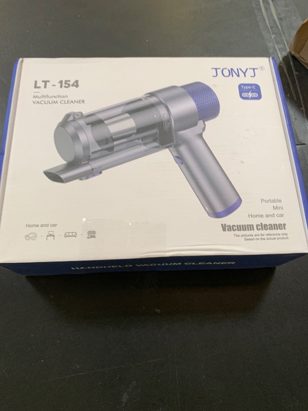 Photo 1 of JONYJ Handheld Car Vacuum Cleaner Cordless, 16000PA Hand Held Vacuum Portable, 2 in 1 Air Duster and Mini Vacuum Cleaner Rechargeable with Led, Multi-Nozzles & Washable Filters for Home Office Car Pet