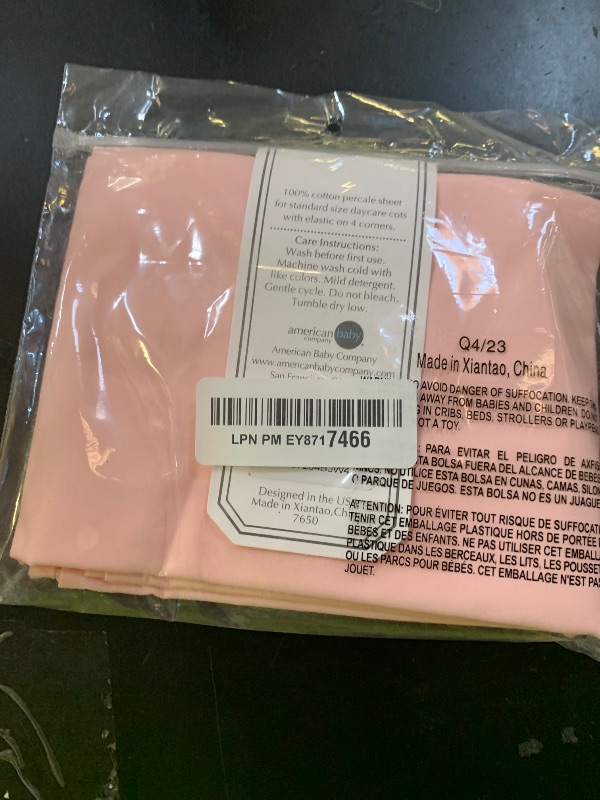 Photo 1 of American Baby Company 100% Natural Cotton Percale Cot Sheet for Daycare Standard Size 23" x 51" - Soft & Breathable Cot Sheet for Daycare and Preschool, Pink