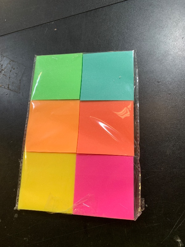 Photo 1 of Mr. Pen- Plastic Glitter Sticky Notes, 3”x3”, 12 Pads, 600 Sheets, Vivid Palette Sticky Notes, Sticky Note, Self-Stick Note Pads