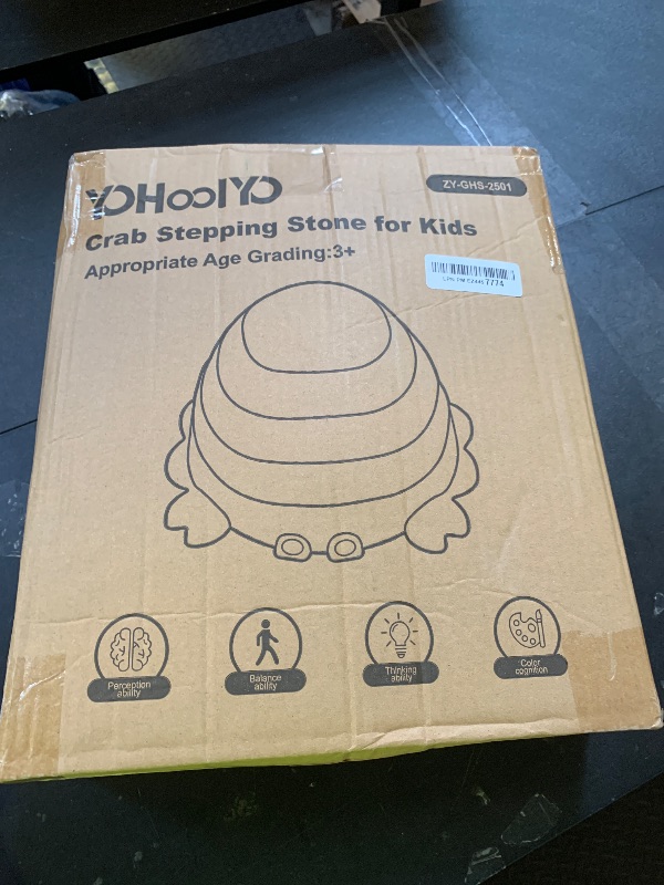 Photo 1 of YOHOOLYO Stepping stone for kids, 5 Pack Non-Slip Child Balance Stones, Outdoor Indoor Play Toys, Rainbow Crab Design for Toddlers Kids 3-5 Gift