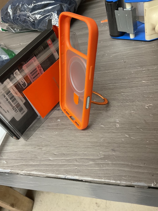 Photo 1 of TORRAS Q3 Spin for iPhone 17 Pro Case, Patented 360 Magnetic Stand, Fit for MagSafe, Built-in Ring Holder Kickstand, Rugged Mil-Grade Protective Case for iPhone 17 Pro, Camera Control, Cosmic Orange