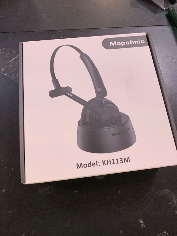 Photo 1 of Mopchnic Bluetooth Headset, Wireless Headphone with AI Noise-Canceling Microphone for Computer, On Ear Bluetooth Headset with USB Dongle for Office Call Center Skype Zoom Meeting Online Class (Black)