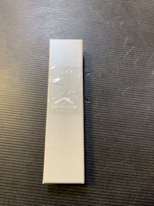 Photo 1 of A&S Mezuzot Modern Concrete Mezuzah Case with Scroll, Easy Peel and Stick Mezuza (Ivory+ Engraved Shin, 5 Inches)