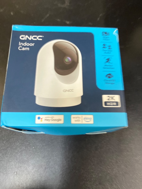 Photo 1 of GNCC 2K Security Camera Indoor 360° WiFi Cameras for Home Security with Motion Detection, Pet/Dog/Baby Camera with Phone app, Baby Monitor&Night Vision, TF/Cloud Storage, Black (2.4Ghz WiFi)