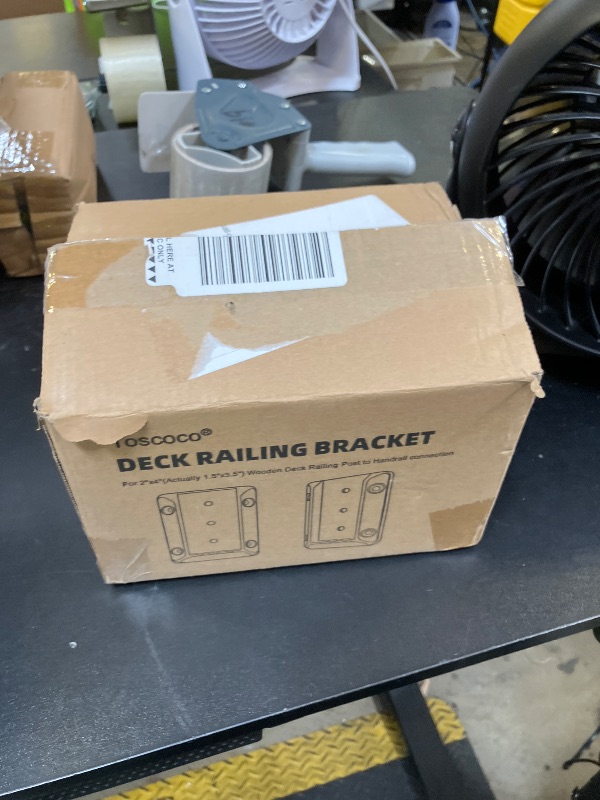 Photo 1 of TOSCOCO 30 Pcs Deck Railing Bracket Connectors for 2"×4“ (Actually 1.5”x3.5“) Wood Post to Handrail Connection, Railing Connectors with 210 Pcs Galvanized Black Screws for Wooden Stair Fence Railings