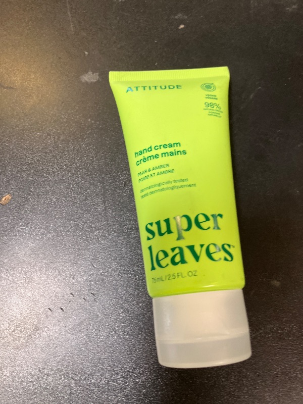 Photo 1 of ATTITUDE Hand Cream, EWG Verified, Plant and Mineral-Based, Vegan Personal Care Products, Olive Leaves, 2.5 Fl Oz