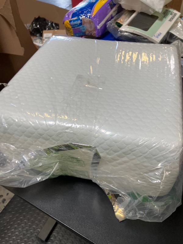 Photo 1 of MEGCXIT Leg Pillow Elevation Blood Circulation, Leg Wedge for Elevation for Swelling, Leg Elevating Pillow for After Surgery, Memory Foam Foot Knee Pillow for Back Sleeping 23.6×16.8×8 Inch White/Grey