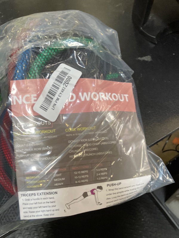 Photo 1 of Resistance Bands with Handles, Single Resistance Bands, Exercise Bands with Handles, for Resistance Training, Physical Therapy, Home Workouts, Fitness, Pilates (3-1 Band- 90lbs)