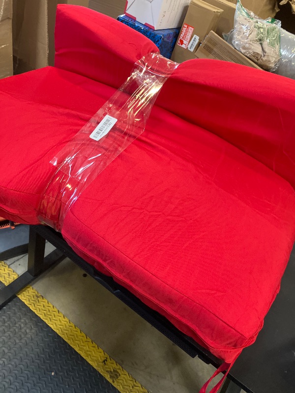 Photo 1 of idee-home Outdoor Cushions for Patio Furniture, Outdoor Seat Cushion, Waterproof Couch Hampton Bay Deep Seat Replacement Chair Cushions for Garden Lawn Backyard Deck, 28.5 x 28.5 Red