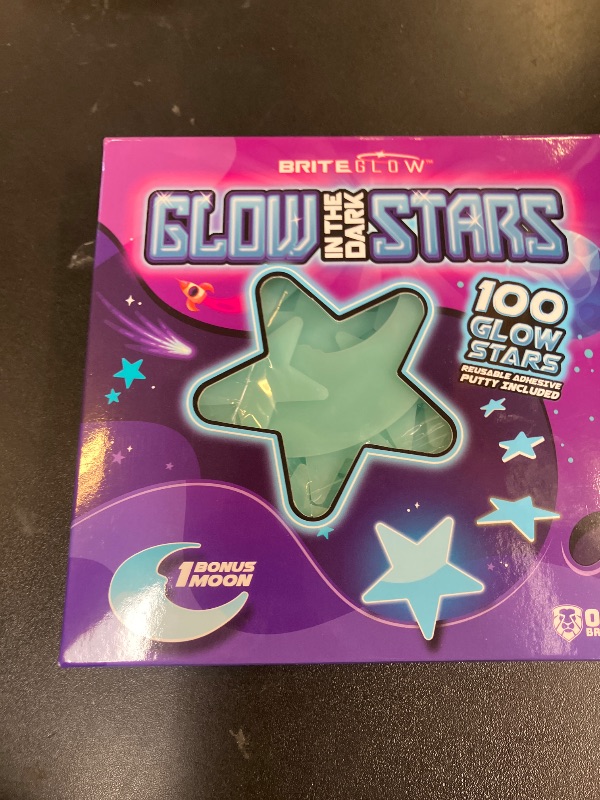 Photo 1 of 100PK Blue Glow in The Dark Stars for Ceiling Easter Basket Stuffers for Kids - Star Brite Plastic Glow Stars with Moon & Putty Ages 4,5,6,7,8,9,10,11,12 for Bedroom Space Night Light Room Non-Toxic