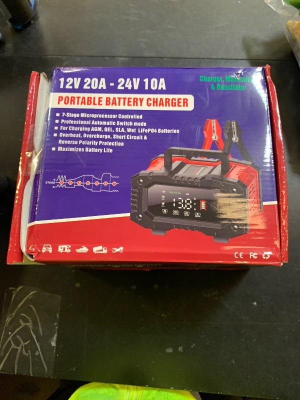 Photo 1 of YONHAN Battery Charger 20A 12V/24V LiFePO4 Lead Acid Fully Automatic Battery Maintainer, Car Battery Trickle Charger Automotive w/Repair, Winter Mode, for AGM, STD, Gel, Deep Cycle Batteries