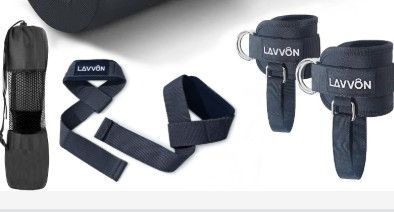 Photo 1 of Lunges&Bar Padding for Hip Thrusts -Standard Weight Bar Pad -With Wrist Straps Weightlifting (Ankle-Black)