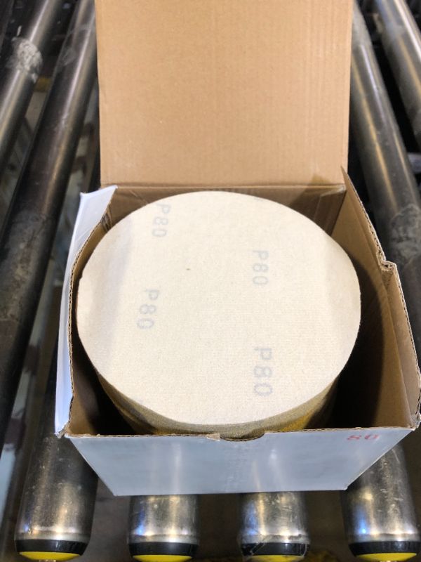 Photo 1 of Aiyard 6-Inch No-Hole Hook and Loop Sanding Discs 80-Grit, Random Orbital Sandpaper for Automotive and Woodworking, 100-Pack