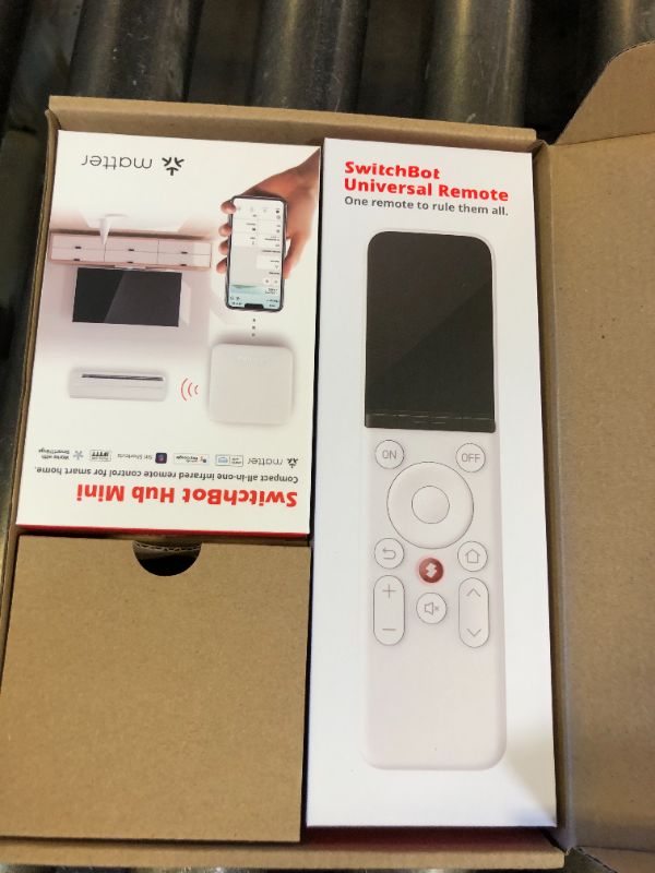 Photo 1 of SwitchBot Universal Remote Control with Hub Mini Matter Enabled, Multi-use Smart Remote with Customize App, Control 25 IR/Bluetooth Devices and 10 Scenes, Compatible with TV/AC/SwitchBot BLE Devices