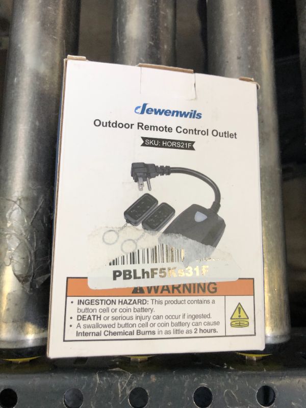 Photo 1 of DEWENWILS Outdoor Wireless Remote Outlet, 2-in-1 Individual Control Sockets, 2 Independent Control Sockets Weatherproof Remote Control Switch, 15A Heavy Duty with 2 Remote for Lights, FCC Listed