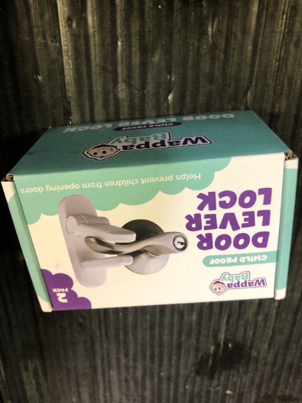 Photo 1 of Door Lever Lock (2 Pack) – Prevents Toddlers from Opening Doors – Easy One-Hand Operation for Adults – Durable ABS with 3M Adhesive Backing – No Tools Needed for Install